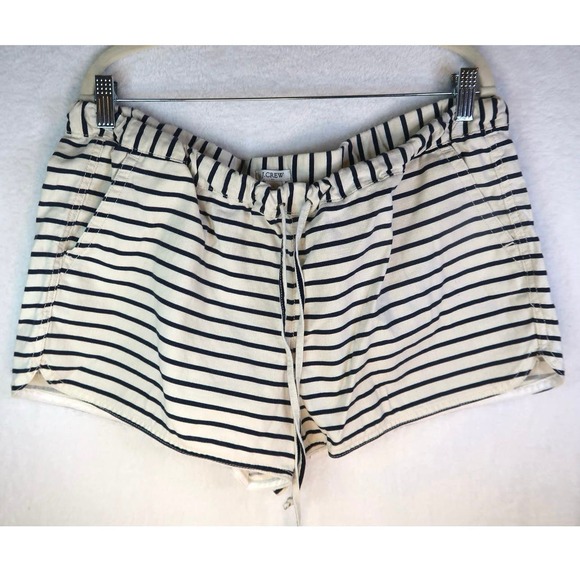J. Crew Striped Linen Blend Shorts Women's Size Large - Picture 1 of 4